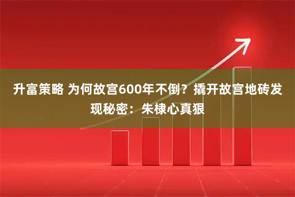 升富策略 为何故宫600年不倒？撬开故宫地砖发现秘密：朱棣心真狠